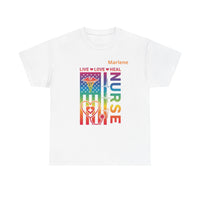 Load image into Gallery viewer, "Nurse Live Love Heal" 2 - Gildan 5000 Heavy Cotton Tee - PERSONALIZED