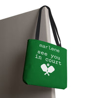 Load image into Gallery viewer, "See You In Court" 1 - Canvas Tote 18" x 18" - PERSONALIZED