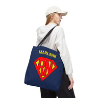 Load image into Gallery viewer, "RN Superhero Shield" 1 - Canvas Tote 18" x 18" - PERSONALIZED