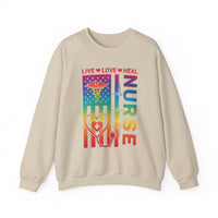 Load image into Gallery viewer, "Nurse Live Love Heal" 2 - Gildan 18000 Crewneck Sweatshirt