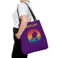 Load image into Gallery viewer, "Pickleball Paddle Ball Retro Circle" 2 - Canvas Tote 18" x 18" - PERSONALIZED