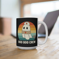 Load image into Gallery viewer, "Boo Boo Crew" 15oz Ceramic Mug 3 — Nurse Ghost Design | Funny Nurse &amp; Healthcare Worker Gift | Printed On Demand