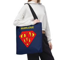 Load image into Gallery viewer, "RN Superhero Shield" 1 - Canvas Tote 18" x 18" - PERSONALIZED