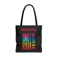 Load image into Gallery viewer, "Nurse Live Love Heal" 2 - Canvas Tote 18" x 18" - PERSONALIZED