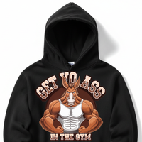 Load image into Gallery viewer, "Get Yo Ass" Weights - In The Gym 99 - Lane Seven LS14001 Premium Hooded Sweatshirt