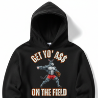 Load image into Gallery viewer, "Get Yo Ass" Baseball - On The Field 05 - Lane Seven LS14001 Premium Hooded Sweatshirt