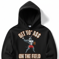 Load image into Gallery viewer, "Get Yo Ass" Baseball - On The Field 07 - Lane Seven LS14001 Premium Hooded Sweatshirt