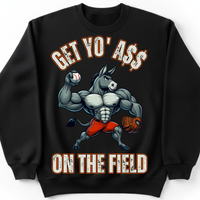 Load image into Gallery viewer, "Get Yo Ass" Baseball - On The Field 08 - Gildan 18000 Crewneck Sweatshirt