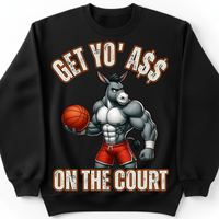 Load image into Gallery viewer, "Get Yo Ass" Basketball - On The Court 01 - Gildan 18000 Crewneck Sweatshirt