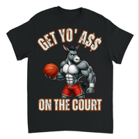 Load image into Gallery viewer, "Get Yo Ass" Basketball - On The Court 01 - Gildan 5000 Heavy Cotton Tee