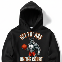 Load image into Gallery viewer, "Get Yo Ass" Basketball - On The Court 01 - Lane Seven LS14001 Premium Hooded Sweatshirt