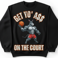 Load image into Gallery viewer, "Get Yo Ass" Basketball - On The Court 03 - Gildan 18000 Crewneck Sweatshirt
