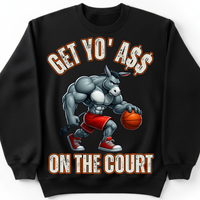 Load image into Gallery viewer, "Get Yo Ass" Basketball - On The Court 04 - Gildan 18000 Crewneck Sweatshirt