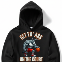 Load image into Gallery viewer, "Get Yo Ass" Basketball - On The Court 04 - Lane Seven LS14001 Premium Hooded Sweatshirt