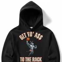 Load image into Gallery viewer, "Get Yo Ass" Basketball - To The Rack 02 - Lane Seven LS14001 Premium Hooded Sweatshirt