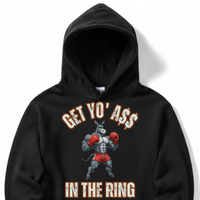 Load image into Gallery viewer, "Get Yo Ass" Boxing - In The Ring 02 - Lane Seven LS14001 Premium Hooded Sweatshirt