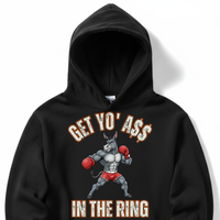 Load image into Gallery viewer, "Get Yo Ass" Boxing - In The Ring 04 - Lane Seven LS14001 Premium Hooded Sweatshirt