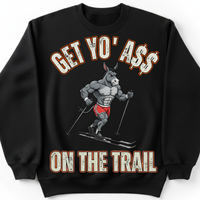 Load image into Gallery viewer, "Get Yo Ass" Cross Country Skiing - On The Trail 02 - Gildan 18000 Crewneck Sweatshirt