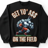 Load image into Gallery viewer, "Get Yo Ass" Football - On The Field 01 - Gildan 18000 Crewneck Sweatshirt