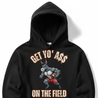 Load image into Gallery viewer, "Get Yo Ass" Football - On The Field 04 - Lane Seven LS14001 Premium Hooded Sweatshirt