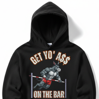 Load image into Gallery viewer, "Get Yo Ass" Gymnastics - On The Bar 01 - Lane Seven LS14001 Premium Hooded Sweatshirt