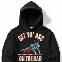 Load image into Gallery viewer, "Get Yo Ass" Gymnastics - On The Bar 02 - Lane Seven LS14001 Premium Hooded Sweatshirt