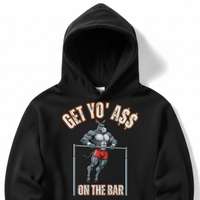 Load image into Gallery viewer, "Get Yo Ass" Gymnastics - On The Bar 03 - Lane Seven LS14001 Premium Hooded Sweatshirt