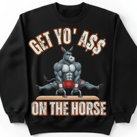 Load image into Gallery viewer, "Get Yo Ass" Gymnastics - On The Horse 03 - Gildan 18000 Crewneck Sweatshirt