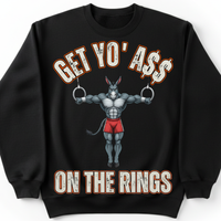 Load image into Gallery viewer, "Get Yo Ass" Gymnastics - On The Rings 02 - Gildan 18000 Crewneck Sweatshirt
