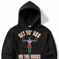 Load image into Gallery viewer, "Get Yo Ass" Gymnastics - On The Rings 02 - Lane Seven LS14001 Premium Hooded Sweatshirt