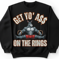 Load image into Gallery viewer, "Get Yo Ass" Gymnastics - On The Rings 03 - Gildan 18000 Crewneck Sweatshirt