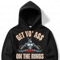 Load image into Gallery viewer, "Get Yo Ass" Gymnastics - On The Rings 03 - Lane Seven LS14001 Premium Hooded Sweatshirt