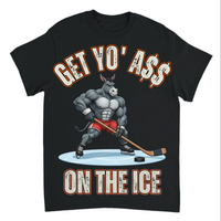 Load image into Gallery viewer, "Get Yo Ass" Hockey - On The Ice 1 - Gildan 5000 Heavy Cotton Tee