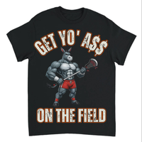 Load image into Gallery viewer, "Get Yo Ass" Lacrosse - On The Field 01 - Gildan 5000 Heavy Cotton Tee