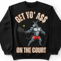Load image into Gallery viewer, "Get Yo Ass" Pickleball - On The Court 02 - Gildan 18000 Crewneck Sweatshirt