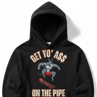 Load image into Gallery viewer, "Get Yo Ass" Skateboarding - On The Pipe 03 - Lane Seven LS14001 Premium Hooded Sweatshirt