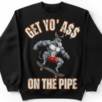 Load image into Gallery viewer, "Get Yo Ass" Skateboarding - On The Pipe 04 - Gildan 18000 Crewneck Sweatshirt