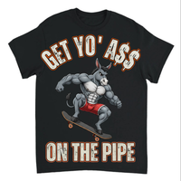 Load image into Gallery viewer, "Get Yo Ass" Skateboarding - On The Pipe 04 - Gildan 5000 Heavy Cotton Tee