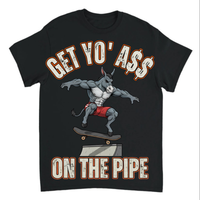 Load image into Gallery viewer, "Get Yo Ass" Skateboarding - On The Pipe 05 - Gildan 5000 Heavy Cotton Tee