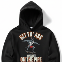 Load image into Gallery viewer, "Get Yo Ass" Skateboarding - On The Pipe 05 - Lane Seven LS14001 Premium Hooded Sweatshirt