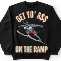 Load image into Gallery viewer, "Get Yo Ass" Ski Jumping - On The Ramp 01 - Gildan 18000 Crewneck Sweatshirt