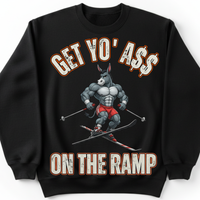 Load image into Gallery viewer, "Get Yo Ass" Ski Jumping - On The Ramp 03 - Gildan 18000 Crewneck Sweatshirt