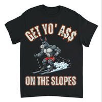 Load image into Gallery viewer, "Get Yo Ass" Snow Skiing - On The Slopes 02 - Gildan 5000 Heavy Cotton Tee