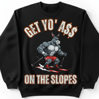 Load image into Gallery viewer, "Get Yo Ass" Snow Skiing - On The Slopes 03 - Gildan 18000 Crewneck Sweatshirt
