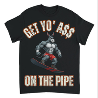 Load image into Gallery viewer, "Get Yo Ass" Snowboarding - On The Pipe 01 - Gildan 5000 Heavy Cotton Tee