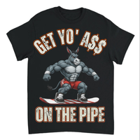 Load image into Gallery viewer, "Get Yo Ass" Snowboarding - On The Pipe 02 - Gildan 5000 Heavy Cotton Tee