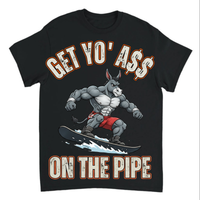 Load image into Gallery viewer, "Get Yo Ass" Snowboarding - On The Pipe 03 - Gildan 5000 Heavy Cotton Tee