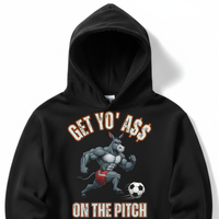 Load image into Gallery viewer, "Get Yo Ass" Soccer - On The Pitch 03 - Lane Seven LS14001 Premium Hooded Sweatshirt