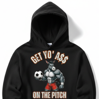 Load image into Gallery viewer, "Get Yo Ass" Soccer - On The Pitch 04 - Lane Seven LS14001 Premium Hooded Sweatshirt