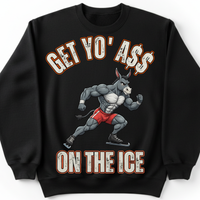 Load image into Gallery viewer, "Get Yo Ass" Speed Skating - On The Ice 01 - Gildan 18000 Crewneck Sweatshirt
